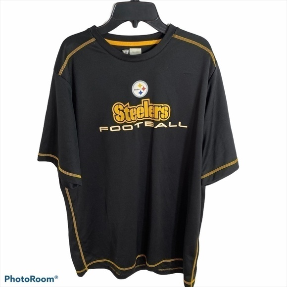 Steelers Football T-shirt Men’s Large Black Gold - Picture 1 of 6